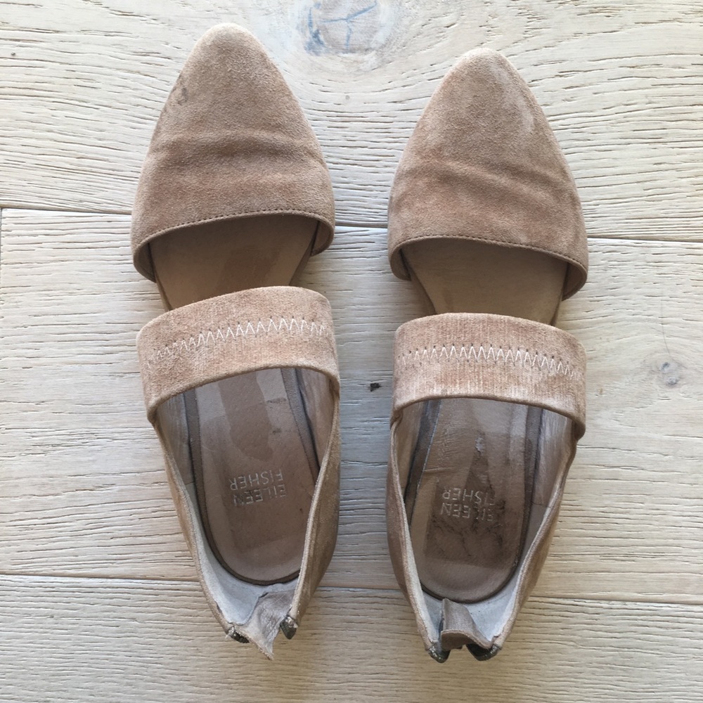Eileen Fisher pointy suede flats 5.5